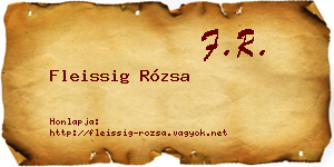 Fleissig Rózsa névjegykártya