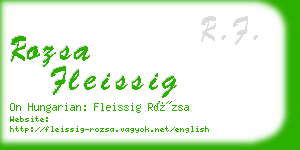 rozsa fleissig business card